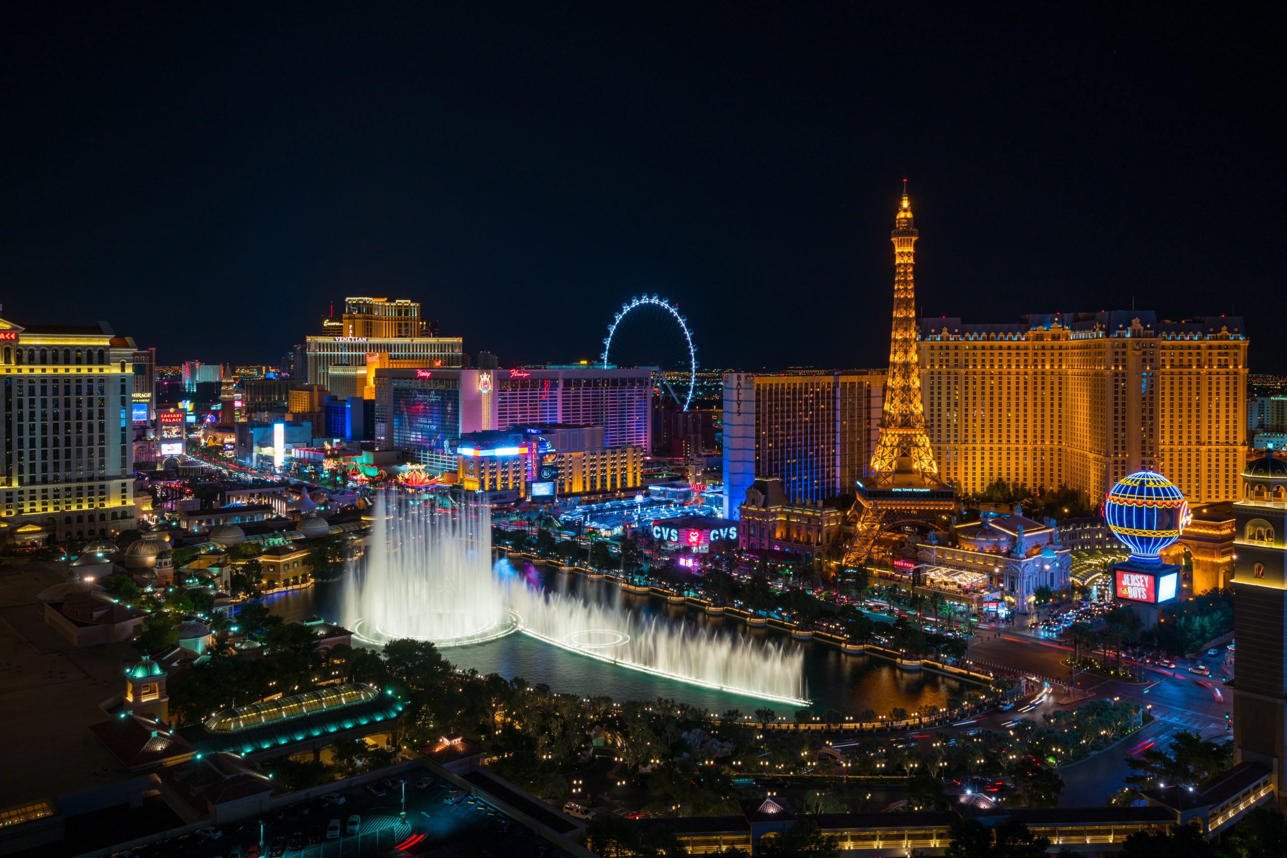 Aerial view of Las Vegas strip in Nevada  Prosper Show