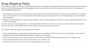 Amazon drop shipping policy.